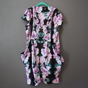 City Chic Mirror Pocket Floral Tunic Dress Size 18